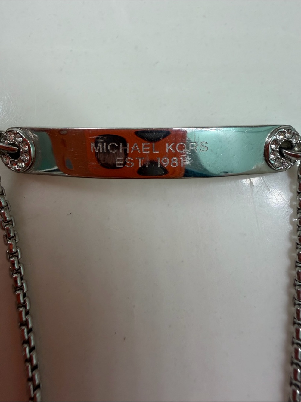 Michael Kors Silver ID Bolo Stainless Steel Silver Bracelet